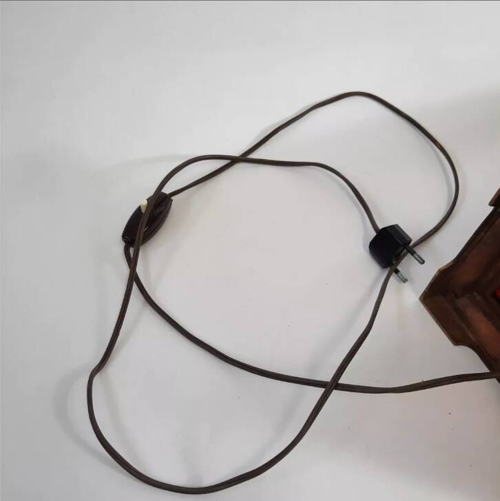 Lamp - briar and brass lucite effect - 1980s - vintage.