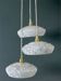 Vintage triple suspension lampshade in Clichy glass bench