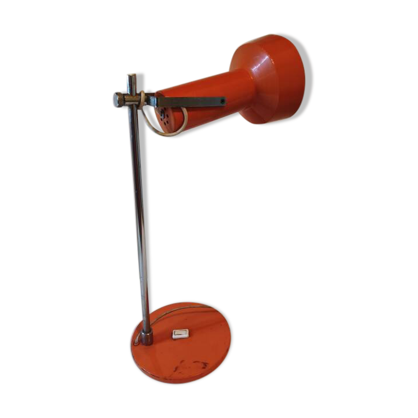 Vintage orange metal lamp