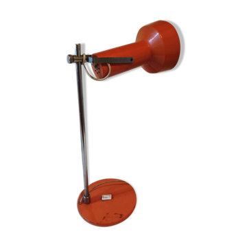 Lampe vintage en métal orange