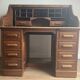 American roll-top desk in solid oak, also known as "Roll desk top".