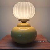 Vintage pleated globe bedside lamp