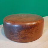 Large dish made of patinated teak wood from the 1970s