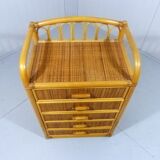 Rattan & wicker chest of drawers, 1980’s