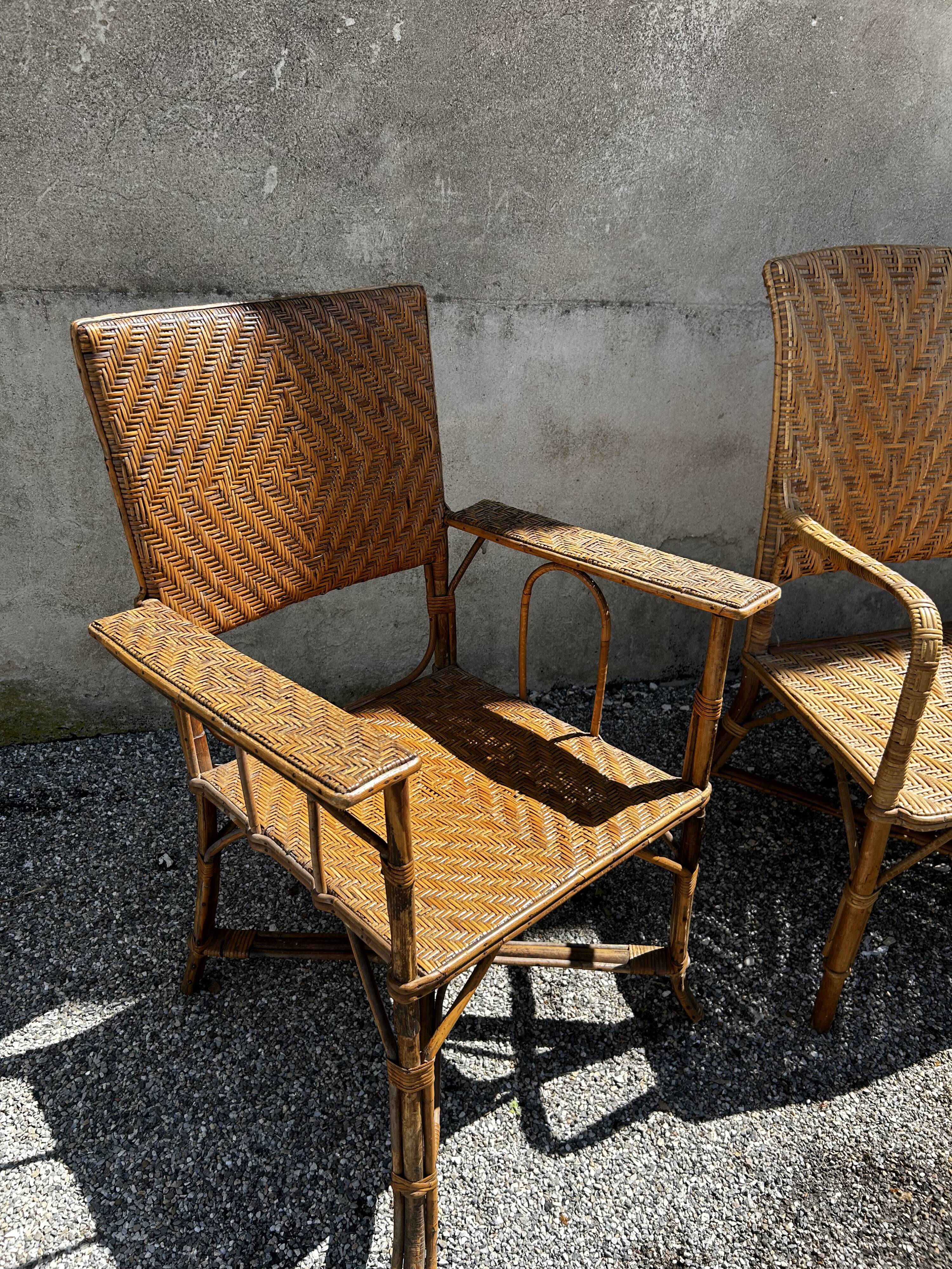 Vintage woven rattan set