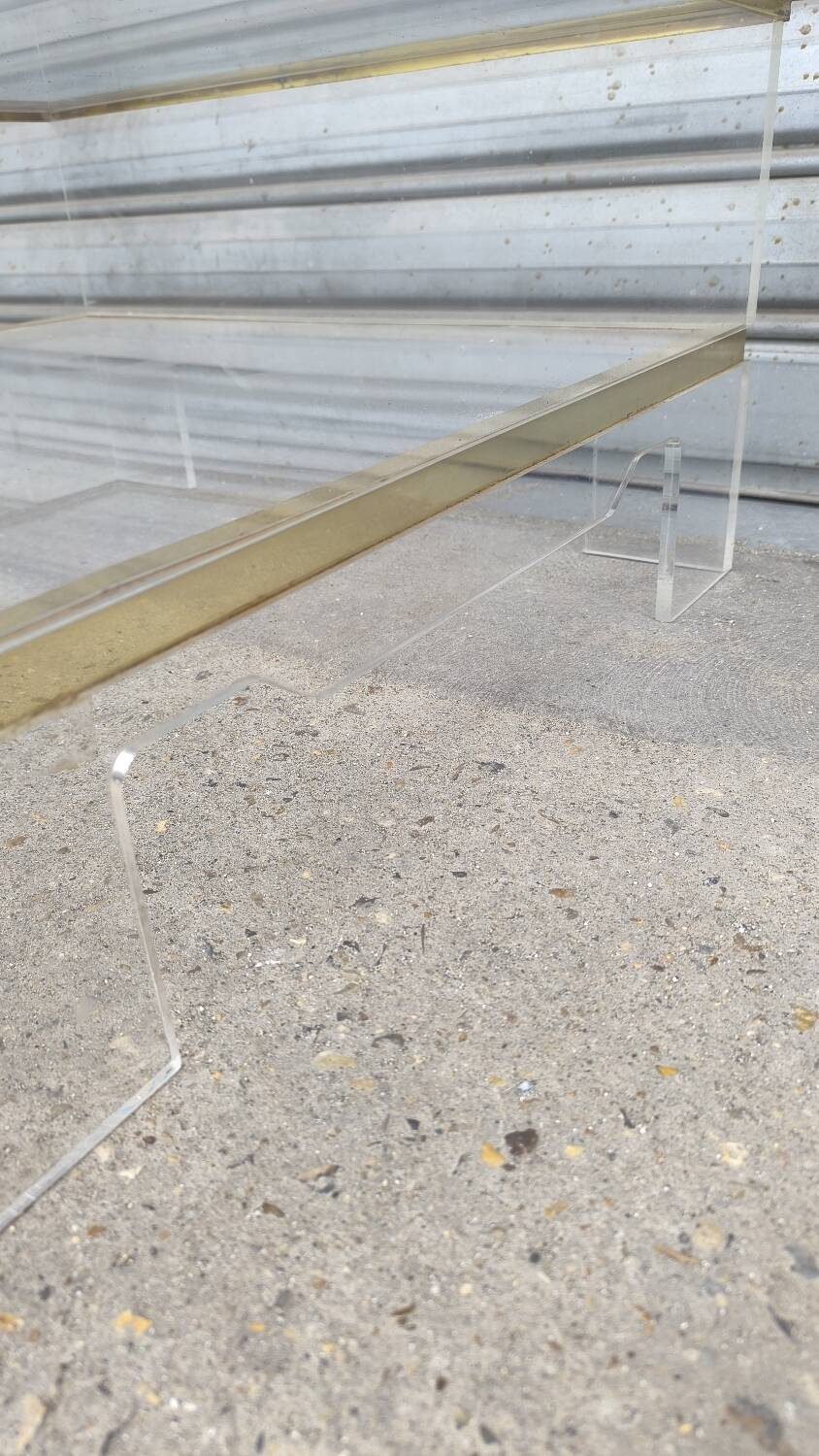 1970s plexiglass coffee table