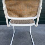 Set of 4 Cesca b32 model chairs in white by Marcel Breuer