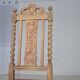 1930s, set of 4 Danish dining chairs, carved oak wood, furniture leather.