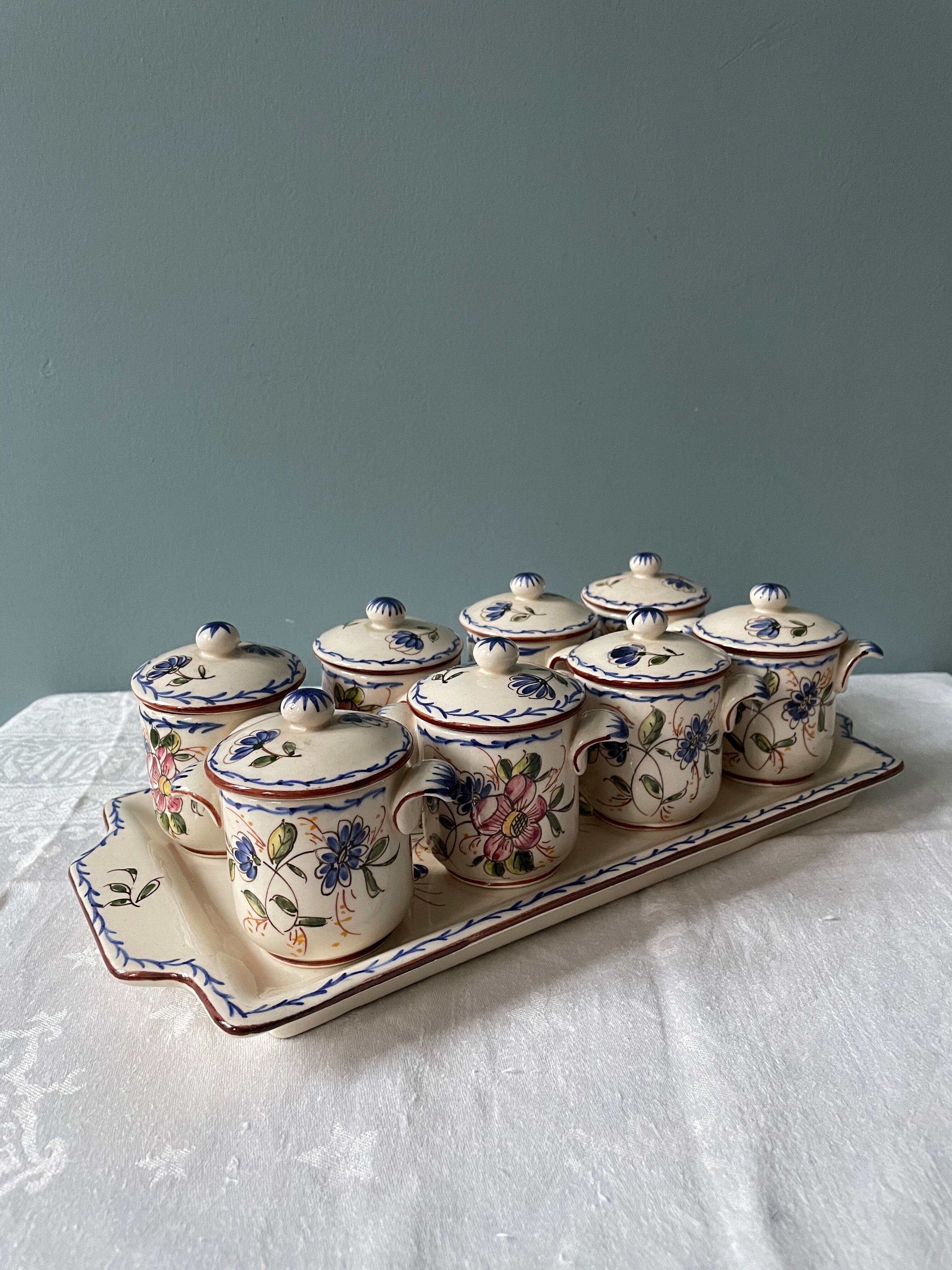 Service old cream jars