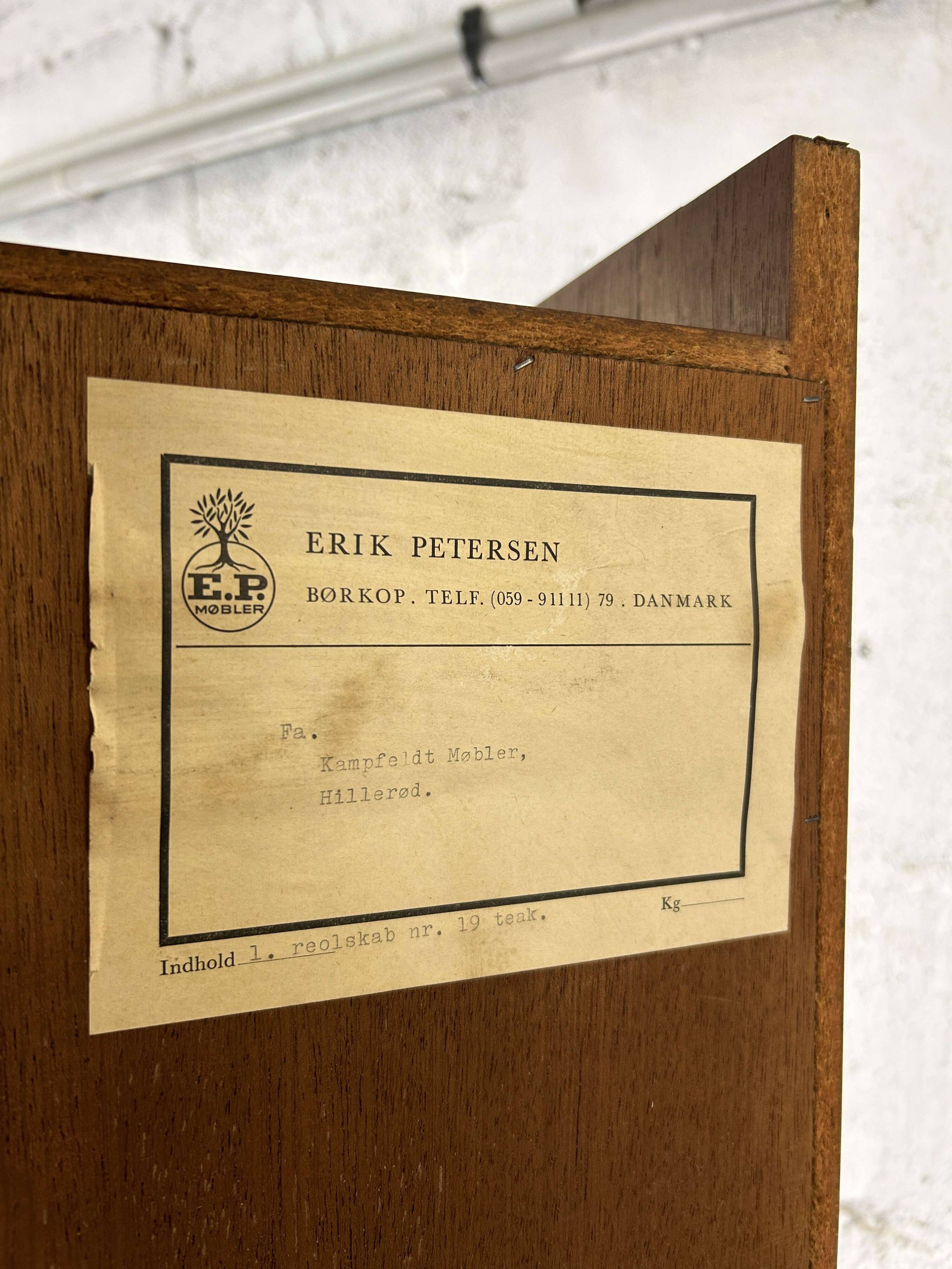 Vintage Scandinavian teak bookcase by EP Møbler, 1960s