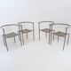Ensemble de 4 chaises en métal gris dans le style du modèle « Von Vogelsans » de Starck