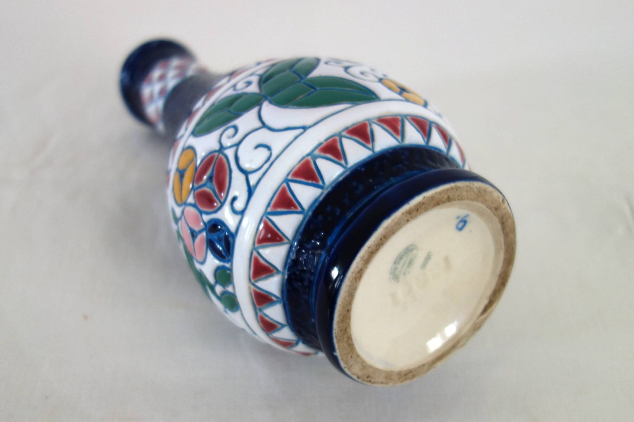 Art Deco ceramic vase with bird decoration by Amphora, 1920