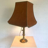 Ancient brass and velvet lamp