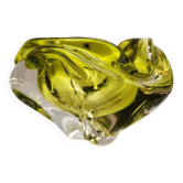 1950s large triangular ashtray - centerpiece or catch-all in Murano glass by Flavio Poli. Made in Italy. 20 x 17 x 13.5 h cm / 2.8 kg.