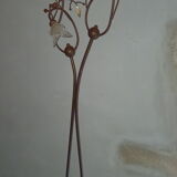 Wrought iron floor lamp and glass paste lampshade