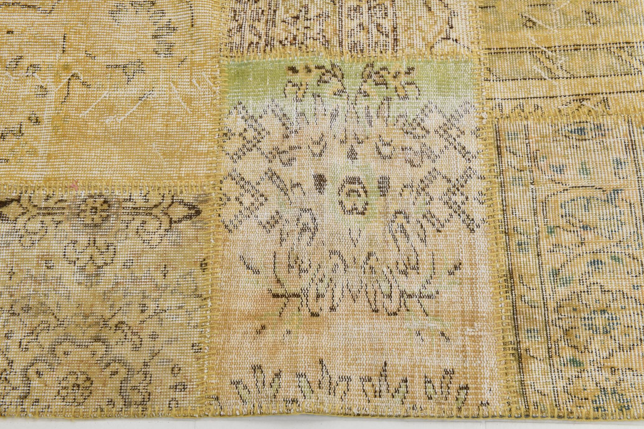 Yellow Mustard Large Vintage Rug, 204x306Cm