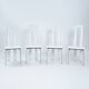 Italian Ycami white leather sculptural highback chairs, 1980s