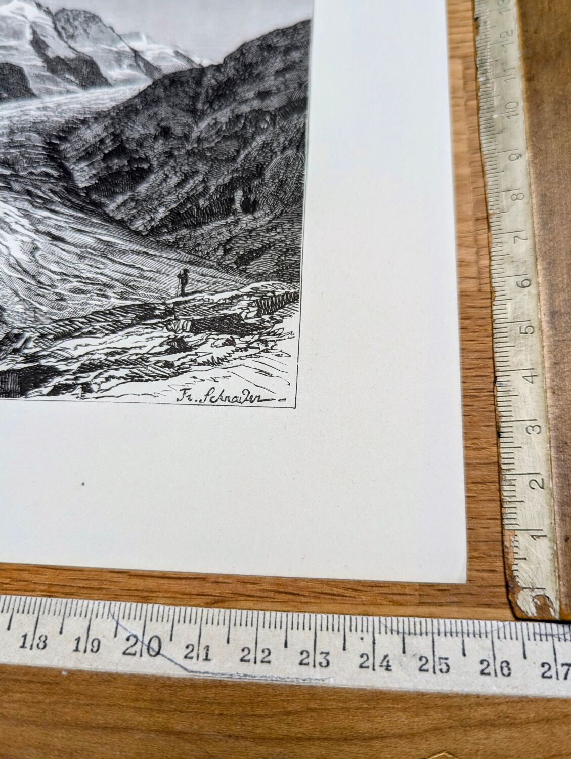 Pasterze and Grossglockner, Austria, printed illustration from 1878.