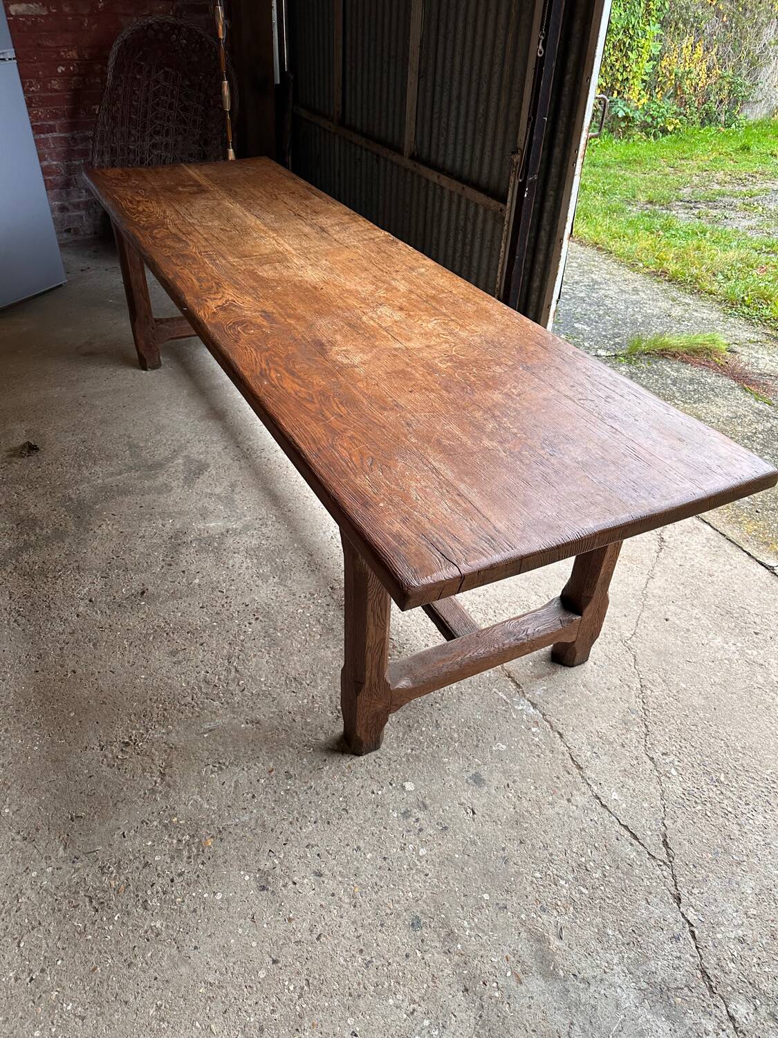 Large oak farm table