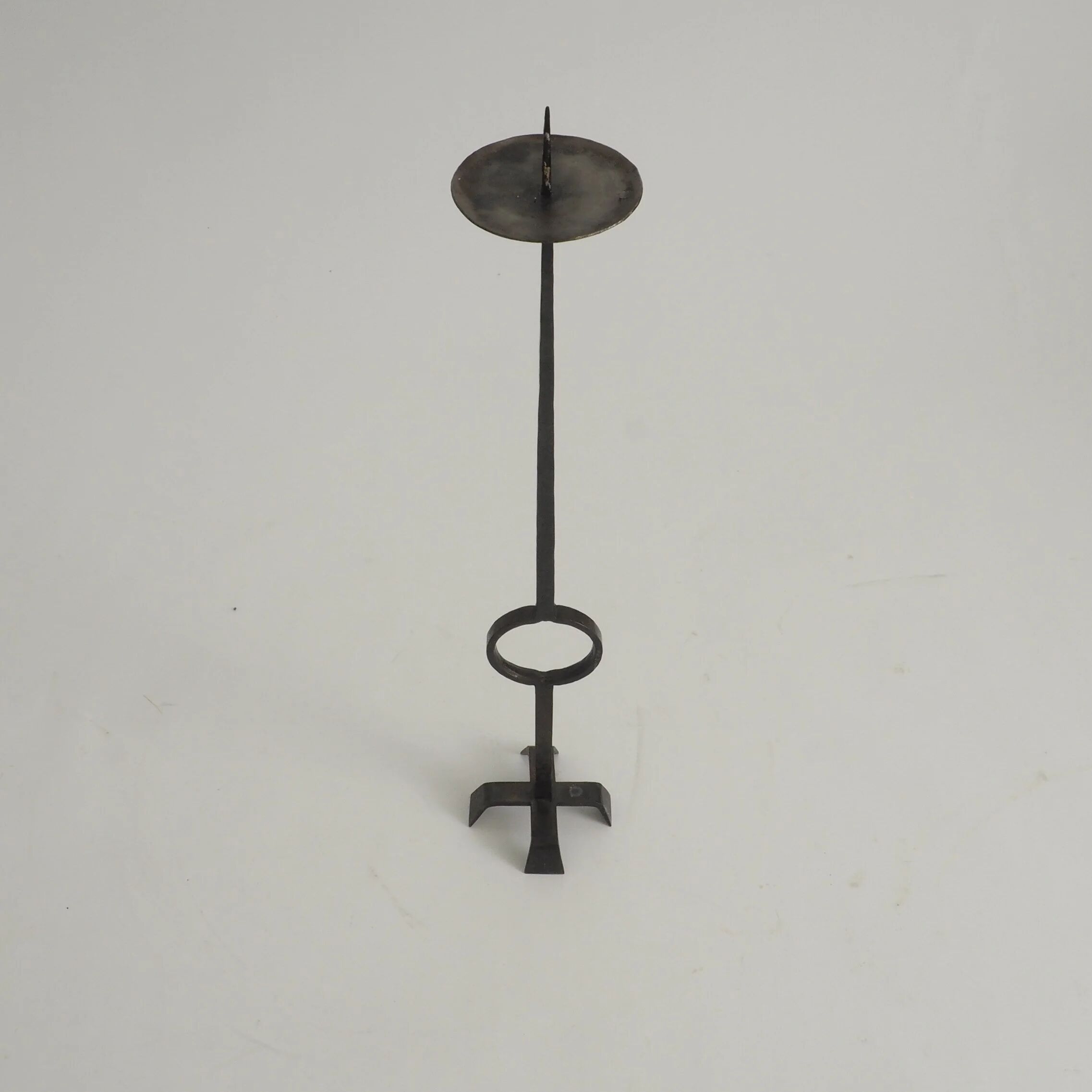Wrought iron standing candle stick holder