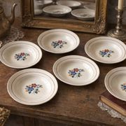6 antique deep plates in earthenware from Saint-Amand (Nord)