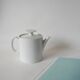 white ceramic teapot and sugar bowl Germany Thomas Design Modernist 1970