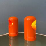 Set (2) of vintage orange table lamps