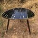 Vintage glass top tripod table 60s