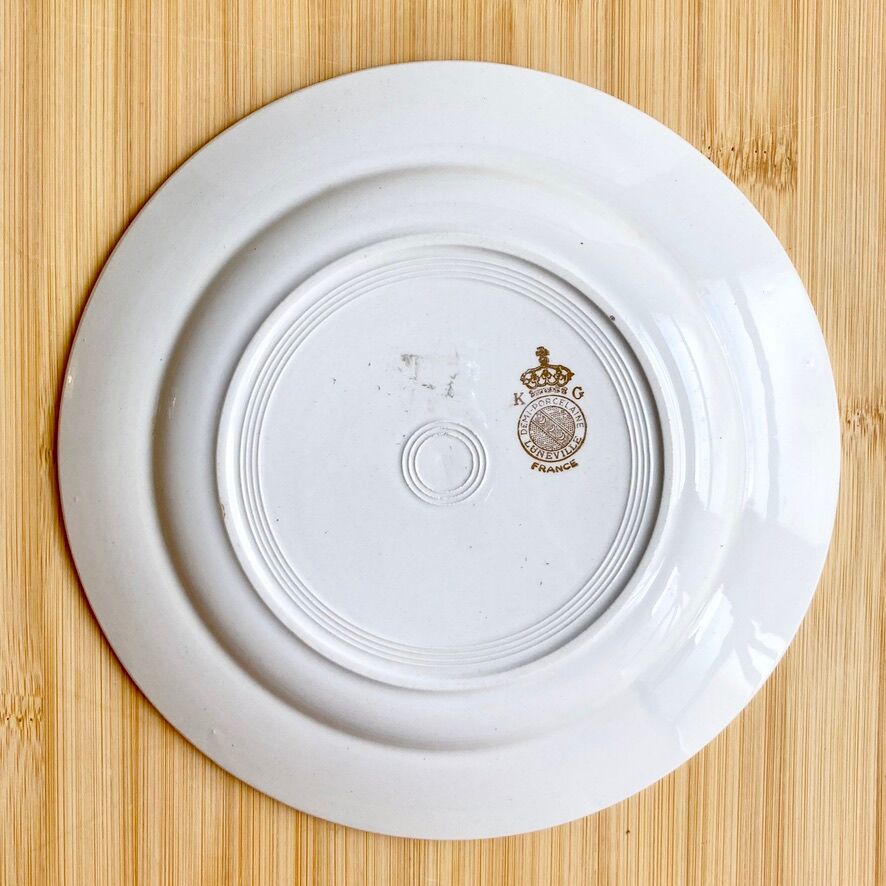 6 dessert plates demi-porcelaine Lunéville