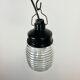 Industrial Bakelite Pendant Light with Ribbed Glass, 1970s