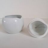 White porcelain pear sugar bowl