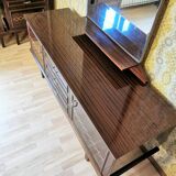 Mid-Century Wooden Dresser Sideboard with Detachable Mirror: 1970s Vintage