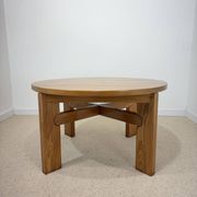 Vintage extendable round table in the spirit of Atelier Chauvin S.A. – 1970s