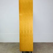 Etagère bibliothèque moderniste des années 50, chêne clair, vintage
