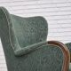 1960s, Danish armchair, green furniture velour, beech wood.