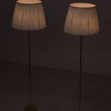 Pair of brass floor lamps by ASEA Belysning, Sweden, 1950s