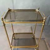 Gilded brass table and glass