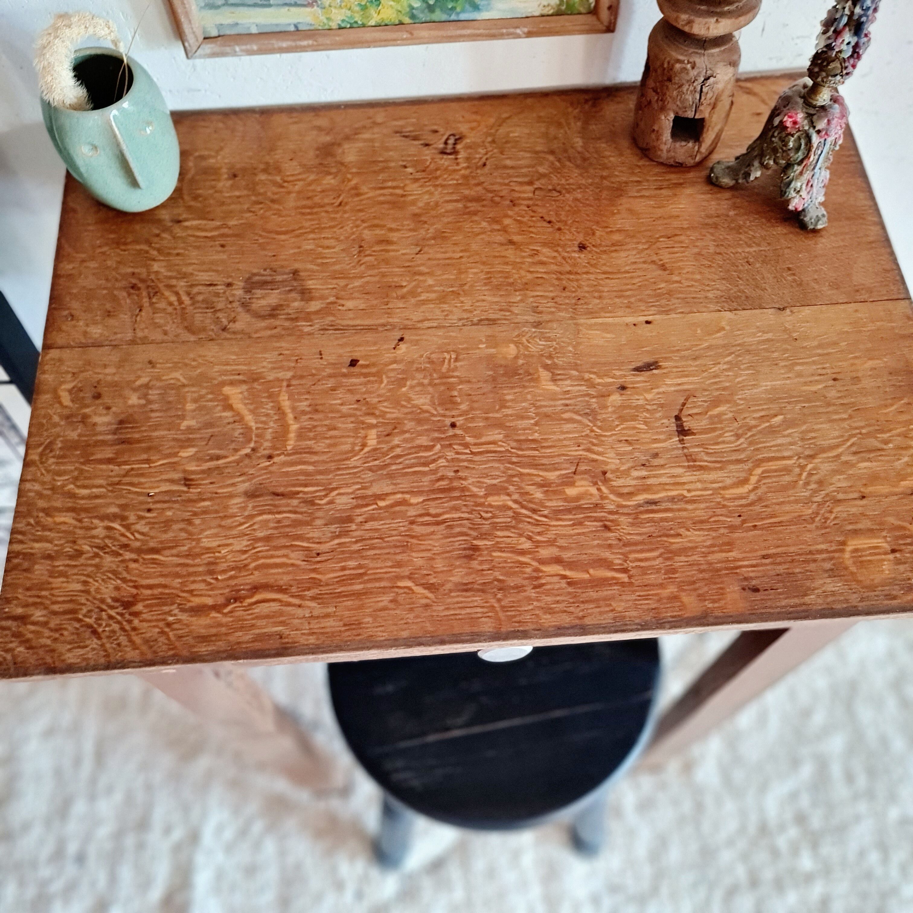 Wooden farmhouse table and drawer