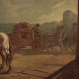 Italian painting signed Mattia Traverso, genre scene
