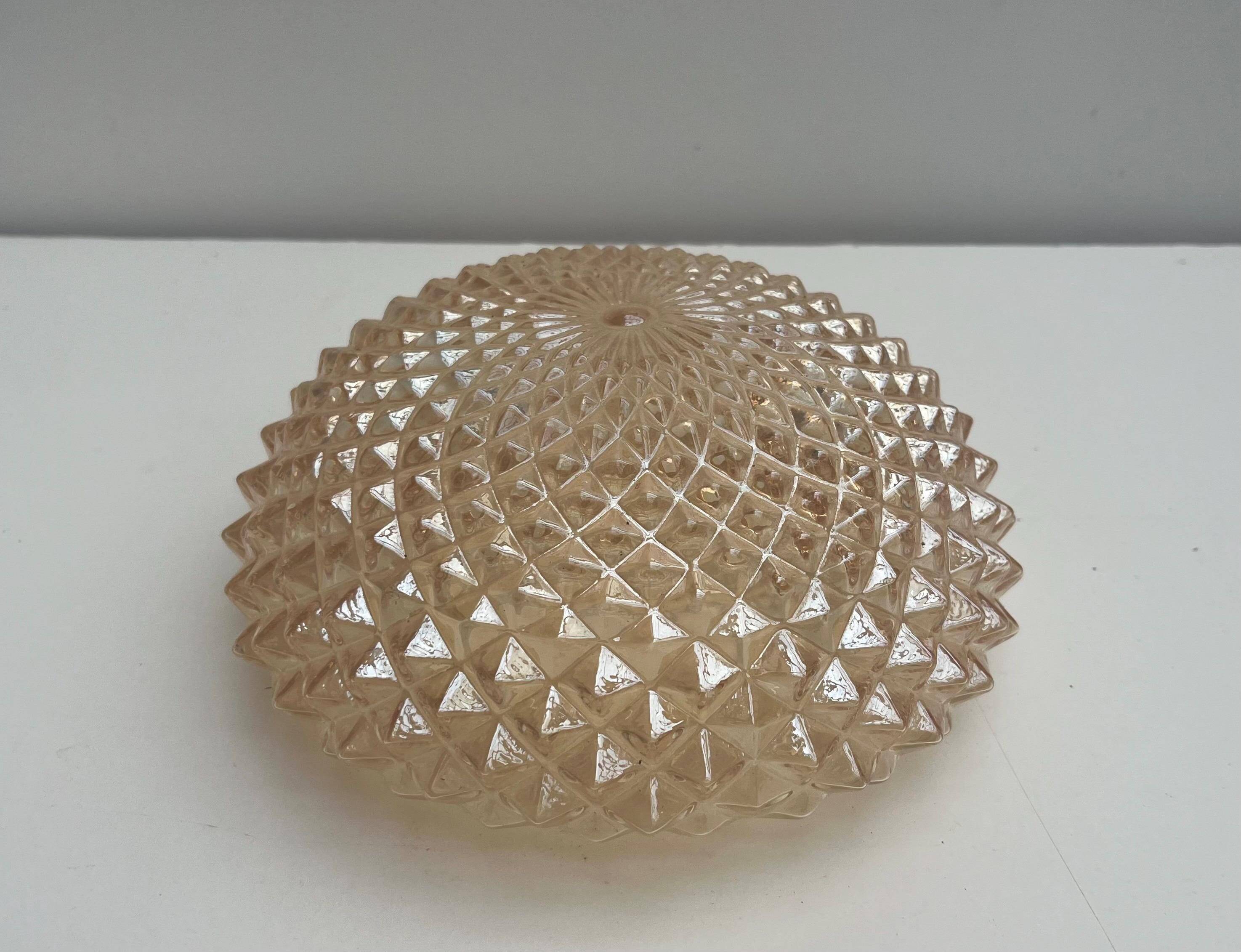 Round amber hedgehog ceiling light