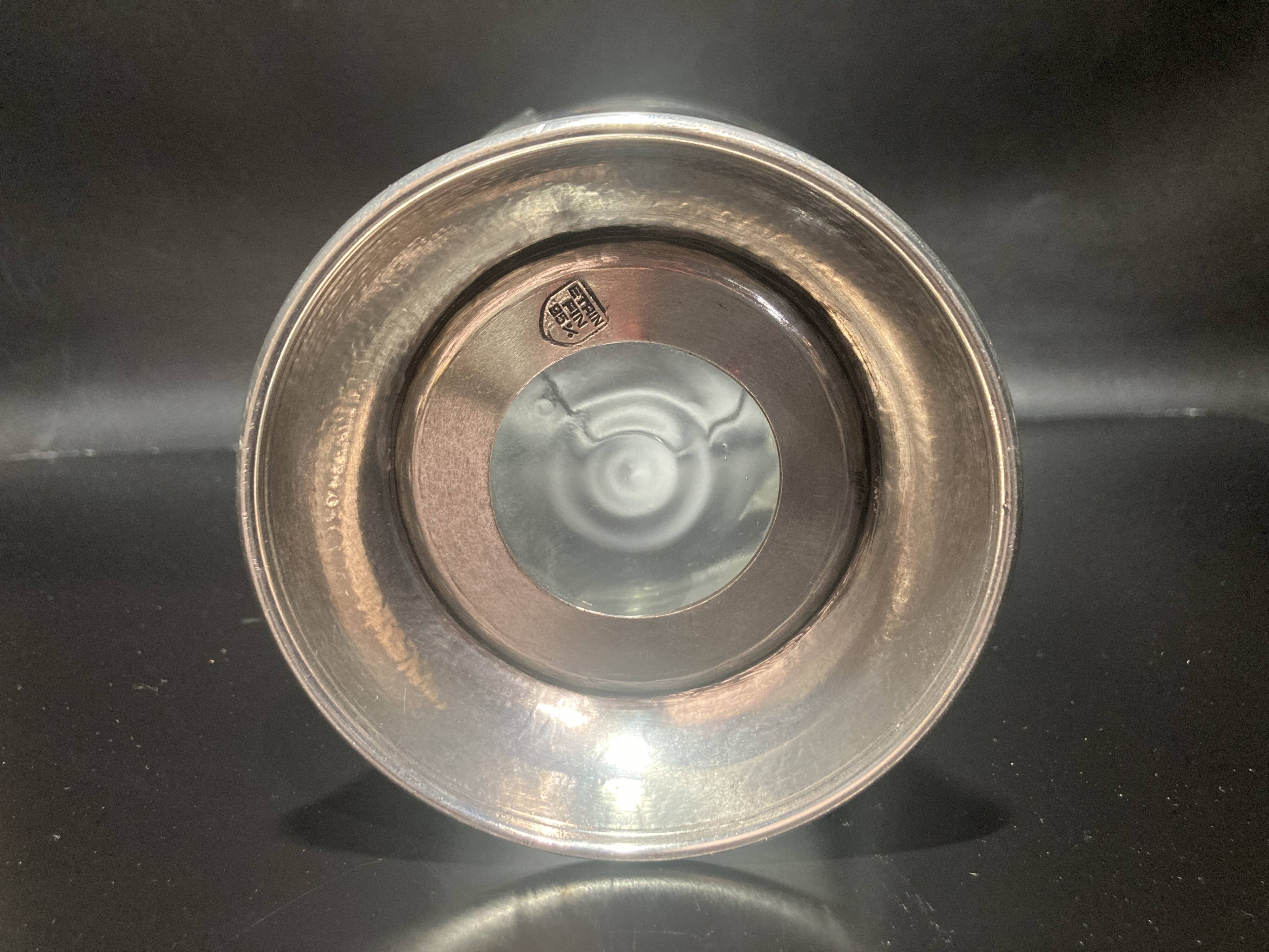 Glass and pewter vase