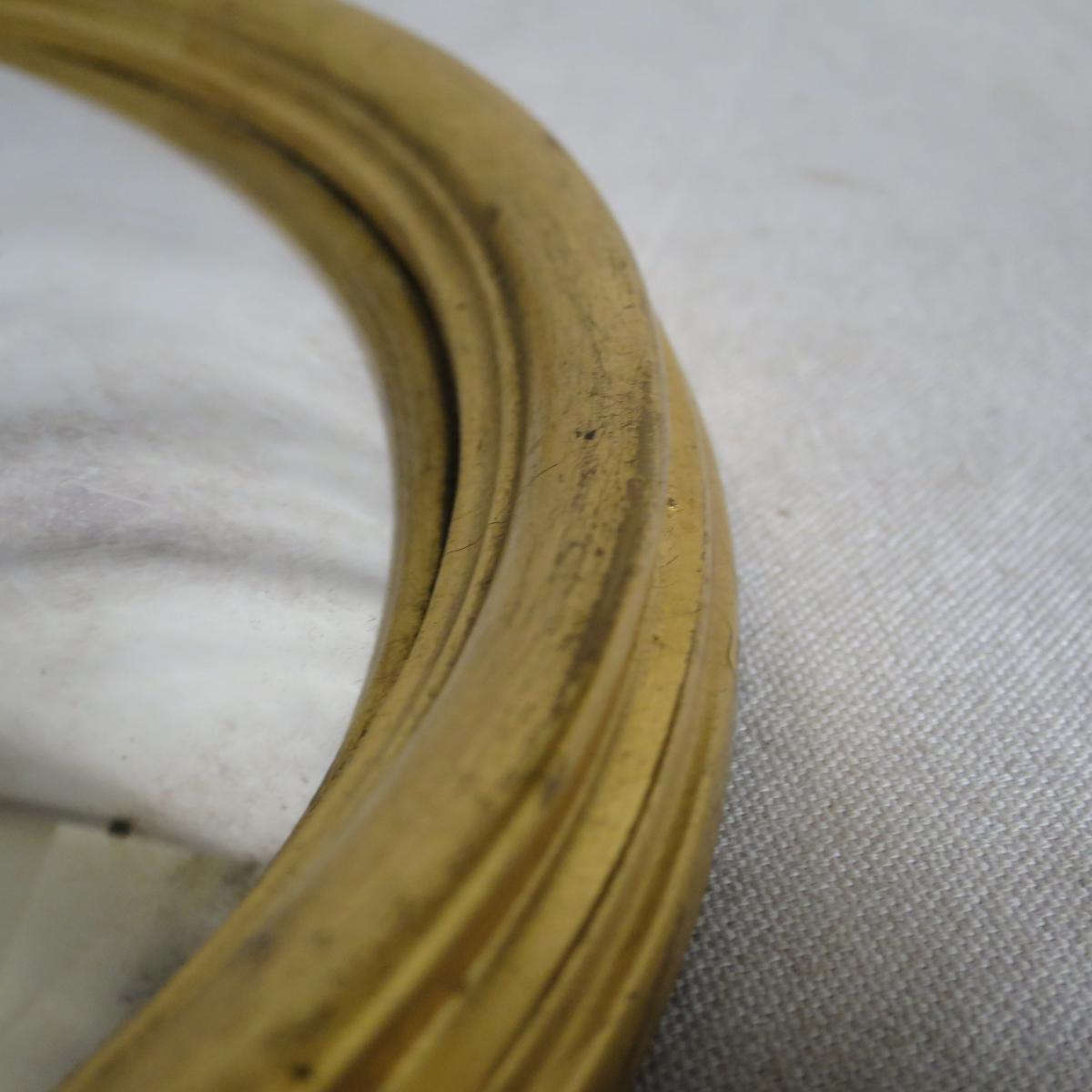 Curved mirror says witch wooden Golden 20th 33 cm