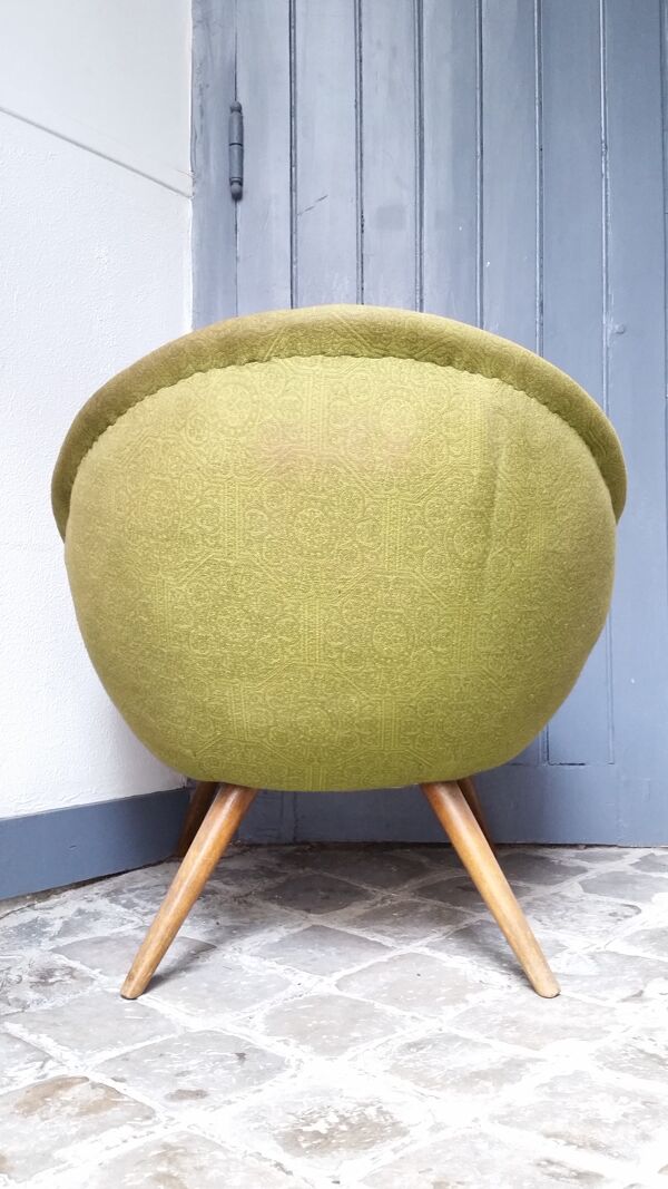 Fauteuil œuf egg années 50  vert