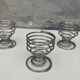 4 vintage stainless steel spiral egg cups from 1970