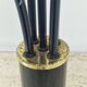 Hollywood Regency 5-Light Lotus Flower Table Lamp in Smoked Glass, 1980's