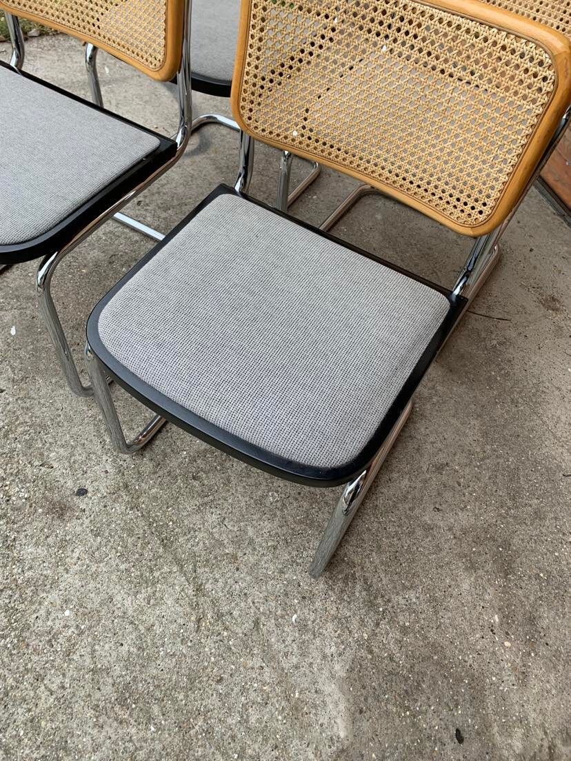 Mid-Century Modern Italian Marcel Breuer B32 Cesca Chair, 70s set of 4