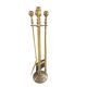 Brass fireplace accessory set with vintage stand