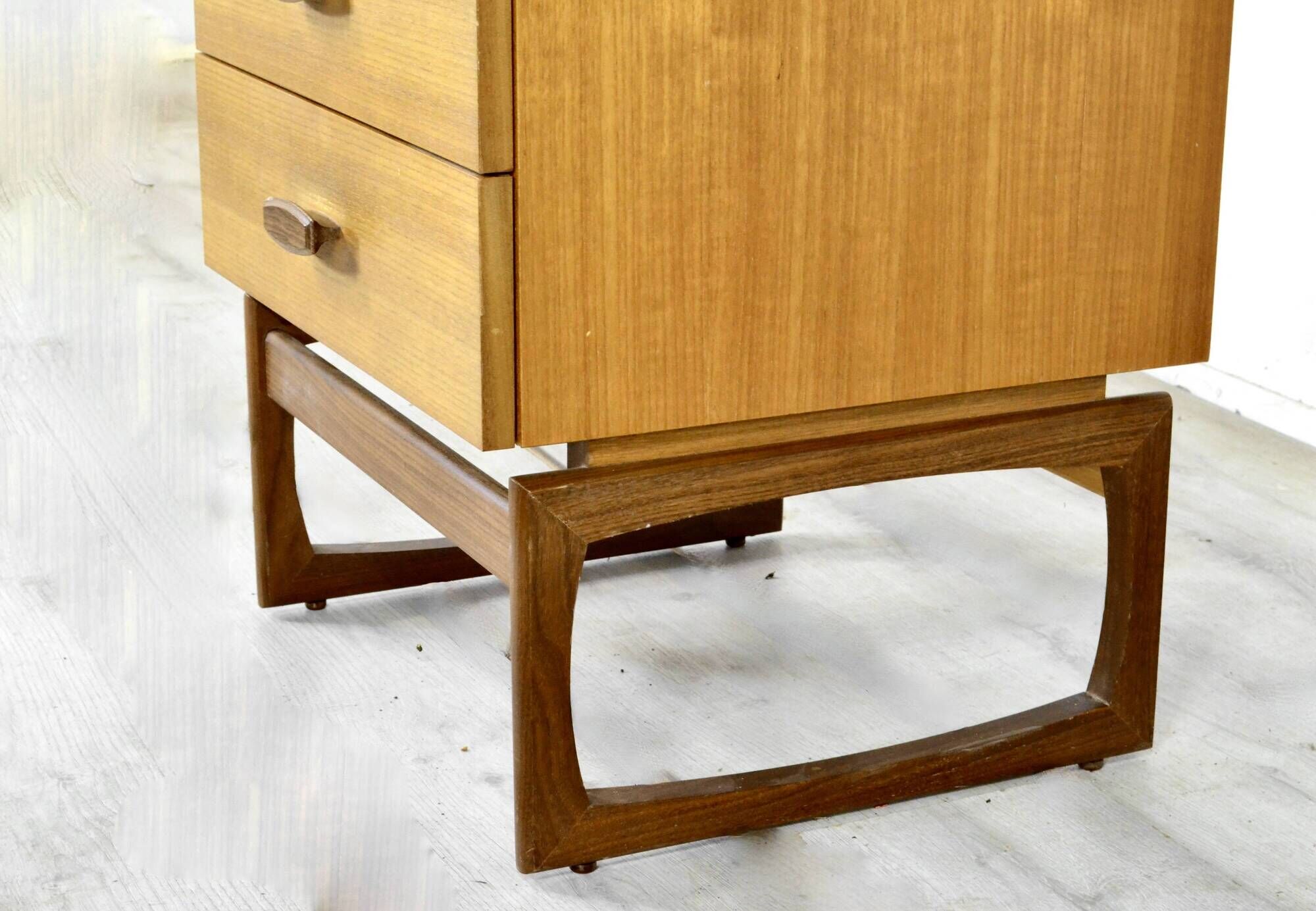Midcentury G Plan Quadrille Teal Tallboy / Chest Of Drawers. Vintage Modern