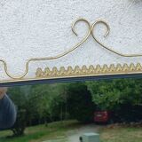 Vintage 1950s neoclassical style gold metal mirror