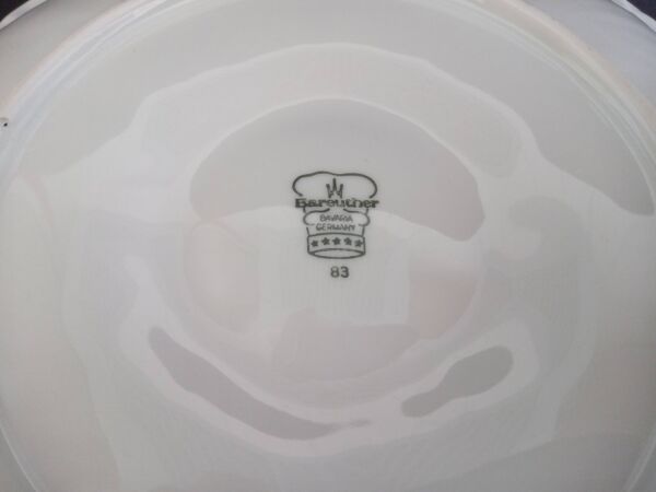 Lot de 6 assiettes à huitres en porcelaine blanche Bareuther Bavaria